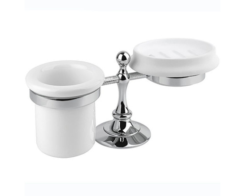 Приобрести Стакан для зубных щеток с мыльницей Cezares Olimp OLIMP-STT-01-M Хром в магазине сантехники Santeh-Crystal.ru