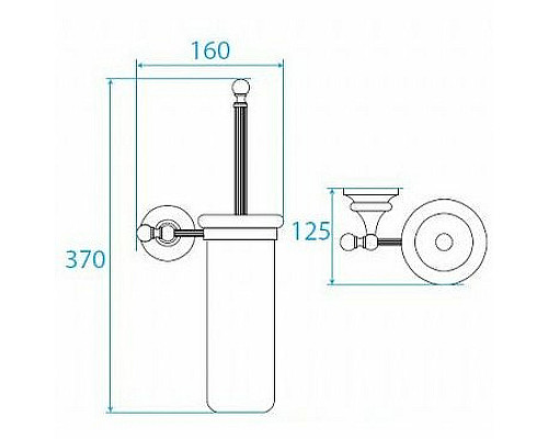 Ершик для унитаза Cezares Olimp OLIMP-TB-03/24-M Золото 24 карат