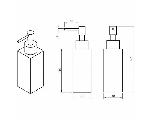 Дозатор для жидкого мыла Cezares Prizma PRIZMA-SOIP-03/24 Золото 24 карат