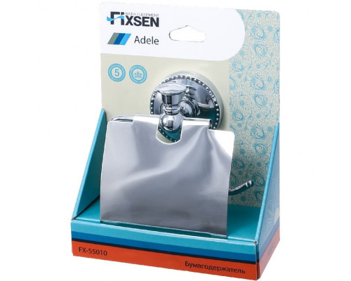 Заказать Держатель туалетной бумаги Fixsen Adele FX-55010 с крышкой Хром в магазине сантехники Santeh-Crystal.ru
