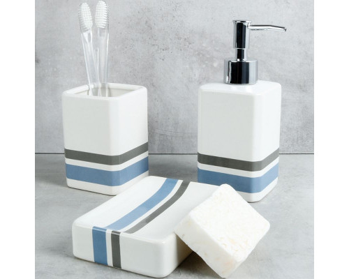 Заказать Стакан для зубных щеток Fixsen Dony FX-232-3 Белый Синий Серый в магазине сантехники Santeh-Crystal.ru