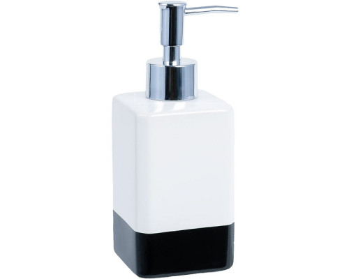 Заказать Дозатор жидкого мыла Fixsen Text FX-230-1 Белый Черный Хром в магазине сантехники Santeh-Crystal.ru