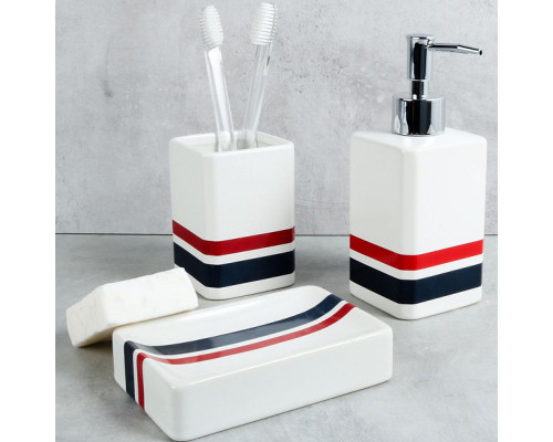 Приобрести Стакан для зубных щеток Fixsen Tomy FX-231-3 Белый Синий Красный в магазине сантехники Santeh-Crystal.ru