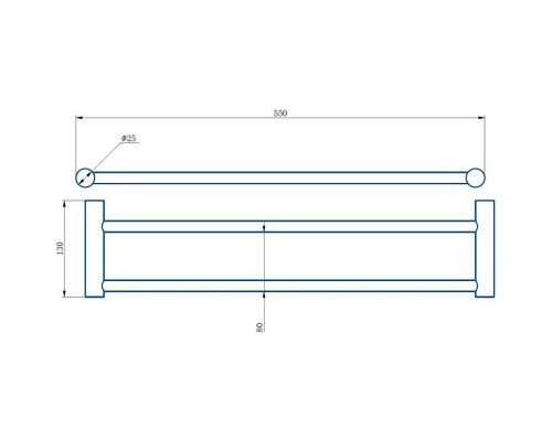 Заказать Полотенцедержатель Haiba HB8409 двойной Хром в магазине сантехники Santeh-Crystal.ru