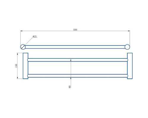 Купить Полотенцедержатель Haiba HB8409-7 двойной Черный матовый в магазине сантехники Santeh-Crystal.ru