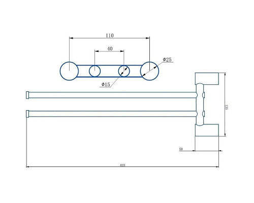 Приобрести Полотенцедержатель Haiba HB8412-4 поворотный Бронза в магазине сантехники Santeh-Crystal.ru
