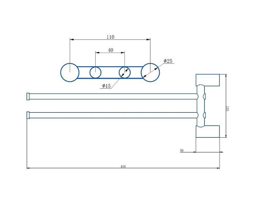Купить Полотенцедержатель Haiba HB8412-7 поворотный Черный матовый в магазине сантехники Santeh-Crystal.ru