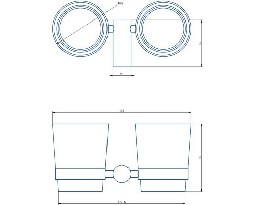 Приобрести Стакан для зубных щеток Haiba HB8408-4 двойной Бронза в магазине сантехники Santeh-Crystal.ru