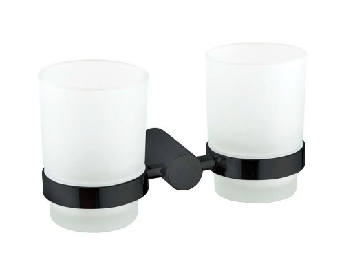 Приобрести Стакан для зубных щеток Haiba HB8408-7 двойной Черный матовый в магазине сантехники Santeh-Crystal.ru