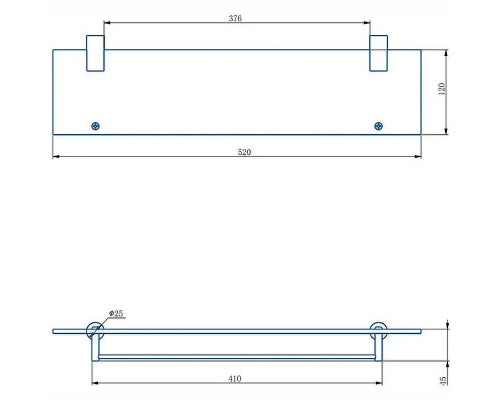 Купить Стеклянная полка Haiba HB8407 Хром в магазине сантехники Santeh-Crystal.ru