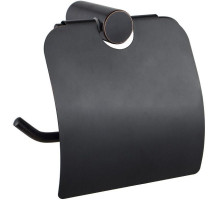 Держатель туалетной бумаги Haiba HB8403-7 с крышкой Черный матовый