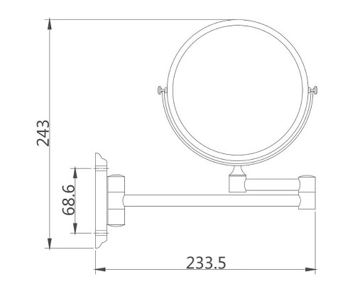 Приобрести Косметическое зеркало Haiba HB6108 с увеличением Хром в магазине сантехники Santeh-Crystal.ru