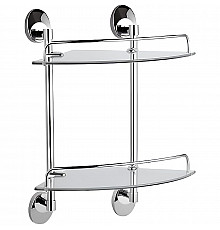 Стеклянная полка Haiba HB1607-2 угловая Хром