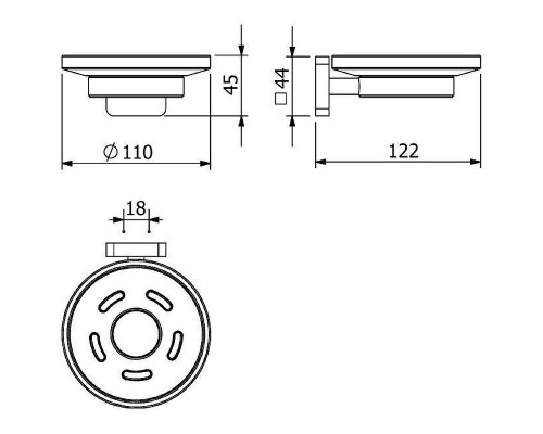 Мыльница Kludi Vela S 2598539 Черная матовая