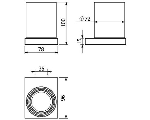 Стакан для зубных щеток Kludi Vela C 3197539 Черный матовый