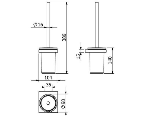 Ершик для унитаза Kludi Vela C 3197405 Хром