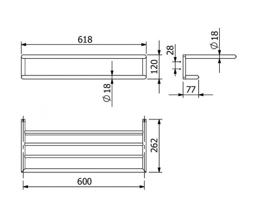Полка для полотенец Kludi Vela R 58989N1 цвет Бронза брашированная