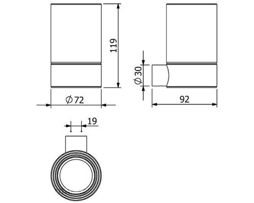 Стакан для зубных щеток Kludi Vela R 5897539 Черный матовый