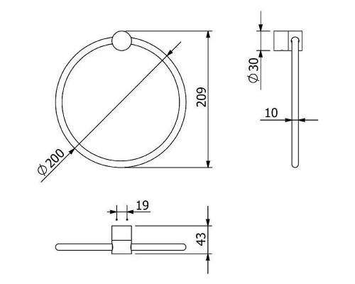 Кольцо для полотенец Kludi Vela R 58978N0 Золото брашированное