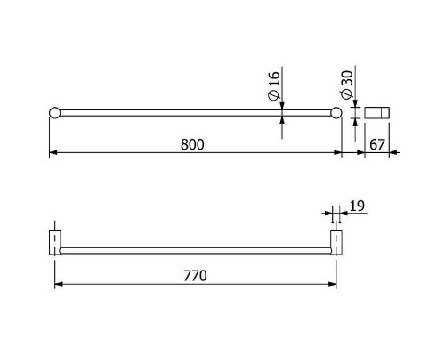 Полотенцедержатель Kludi Vela R 5896139 Черный матовый