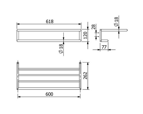 Полка для полотенец Kludi Vela R 5898905 Хром