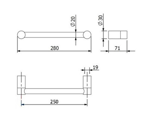 Поручень Kludi Vela R 58981N0 Золото брашированное