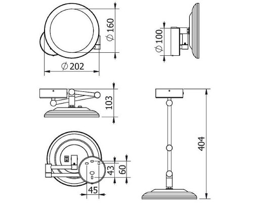 Косметическое зеркало Kludi Vela R 5899505W с подсветкой Хром