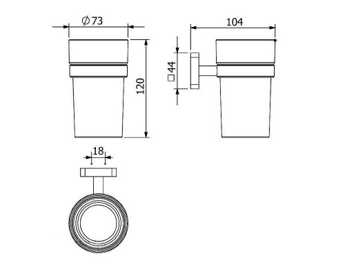 Стакан для зубных щеток Kludi Vela S 25975N2 цвет Оружейная сталь брашированная