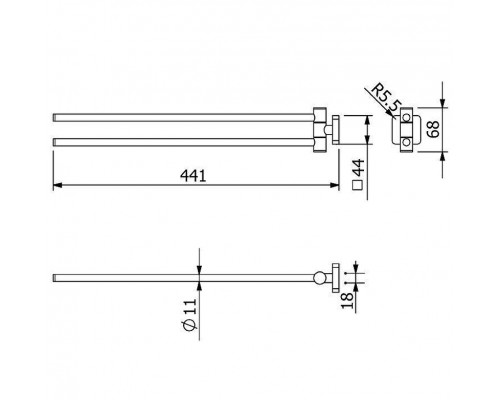 Полотенцедержатель Kludi Vela S 25977N5 поворотный цвет Никель брашированный