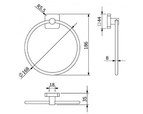 Кольцо для полотенец Kludi Vela S 25978N1 цвет Бронза брашированная