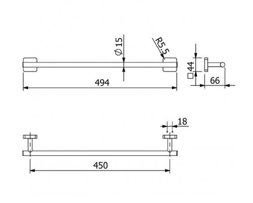 Полотенцедержатель Kludi Vela S 25980N5 цвет Никель брашированный
