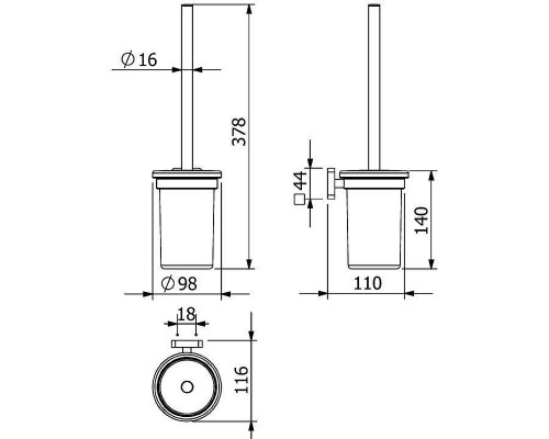 Ершик для унитаза Kludi Vela S 2597453 Белый матовый