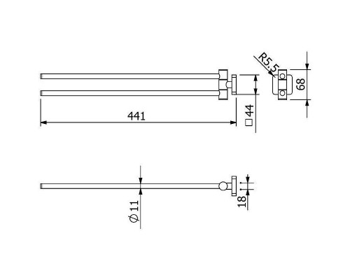 Полотенцедержатель Kludi Vela S 2597739 поворотный Черный матовый