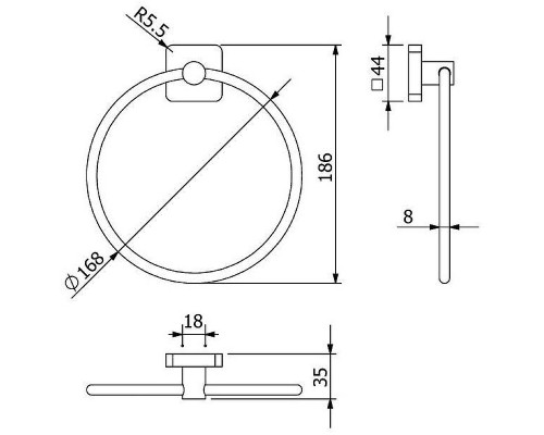 Кольцо для полотенец Kludi Vela S 2597805 Хром