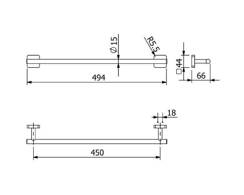 Полотенцедержатель Kludi Vela S 2598039 Черный матовый