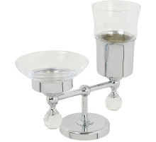 Стакан для зубных щеток с мыльницей Migliore Amerida 16591 Хром с кристаллами Swarovski