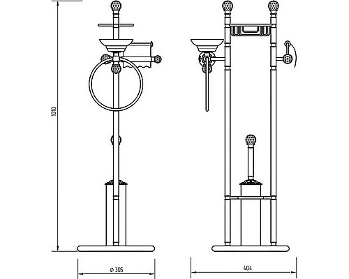 Приобрести Напольная стойка Migliore Cristalia 16816 Хром с кристаллами Swarovski в магазине сантехники Santeh-Crystal.ru