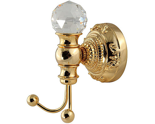 Заказать Двойной крючок Migliore Cristalia 16838 Золото с кристаллом Swarovski в магазине сантехники Santeh-Crystal.ru