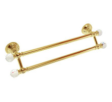 Полотенцедержатель Migliore Cristalia 16844 двойной Золото с кристаллами Swarovski