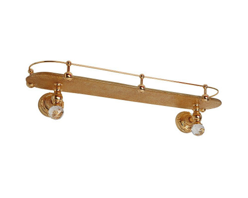 Купить Стеклянная полка Migliore Cristalia 16839 Золото с кристаллами Swarovski в магазине сантехники Santeh-Crystal.ru