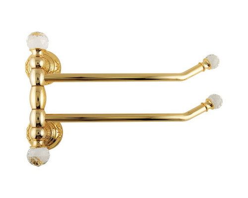 Заказать Полотенцедержатель Migliore Cristalia 16843 поворотный Золото с кристаллами Swarovski в магазине сантехники Santeh-Crystal.ru