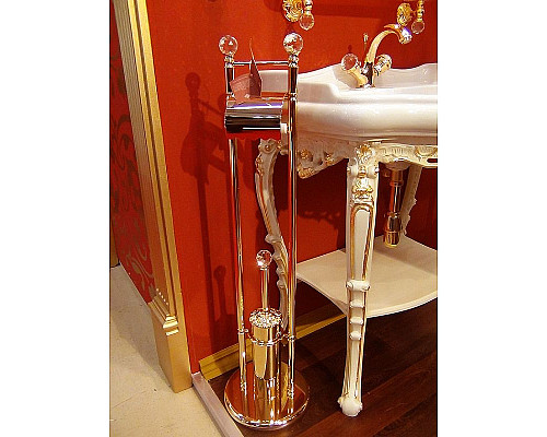 Купить Напольная стойка Migliore Cristalia 16847 Золото с кристаллами Swarovski в магазине сантехники Santeh-Crystal.ru