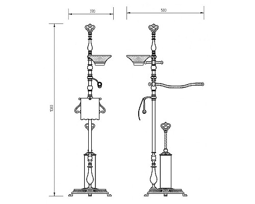 Приобрести Напольная стойка Migliore Elisabetta 17045 Хром в магазине сантехники Santeh-Crystal.ru