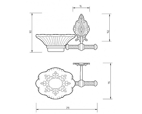 Приобрести Мыльница Migliore Elisabetta 17054 Золото в магазине сантехники Santeh-Crystal.ru