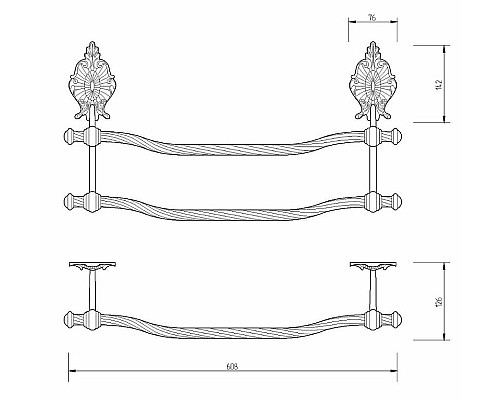 Приобрести Полотенцедержатель Migliore Elisabetta 17074 Золото в магазине сантехники Santeh-Crystal.ru