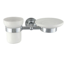 Стакан для зубных щеток с мыльницей Migliore Mirella 17244 Хром