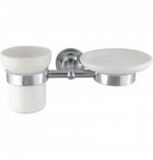 Стакан для зубных щеток с мыльницей Migliore Mirella 17244 Хром