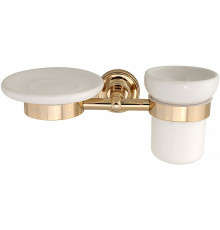 Стакан для зубных щеток с мыльницей Migliore Mirella 17326 Золото