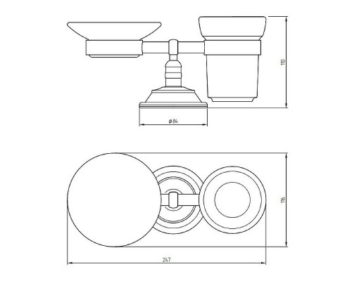 Купить Стакан для зубных щеток с мыльницей Migliore Mirella 17325 Золото в магазине сантехники Santeh-Crystal.ru