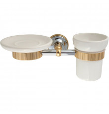 Стакан для зубных щеток с мыльницей Migliore Mirella 17285 Хром Золото